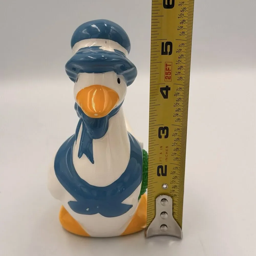 Vintage Country Duck Goose Scouring Pad Sponge Holder Ceramic w/ Box Taiwan